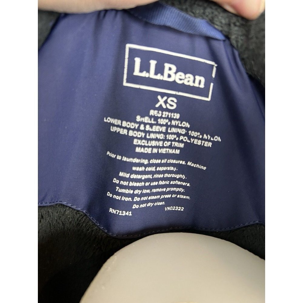 LL BEAN WOMEN'S CLASSIC NAVYBLUE WINTER COAT PARKA DRAWSTRING WAIST Size XS - Picture 7 of 9